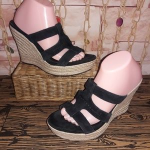 UGG Australia Suede Leather Wedge Sandals